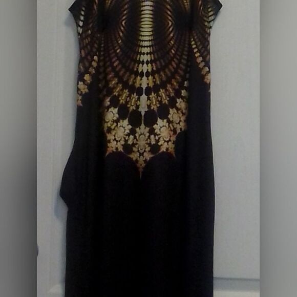 Like-New Ombre Geometric Patterned Maxi Dress - Size S” with pockets - Picture 3 of 15
